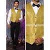 INSPIRE CHIC Men's V-Neck Sleeveless Party Shiny Sequin Vest - 4 of 4