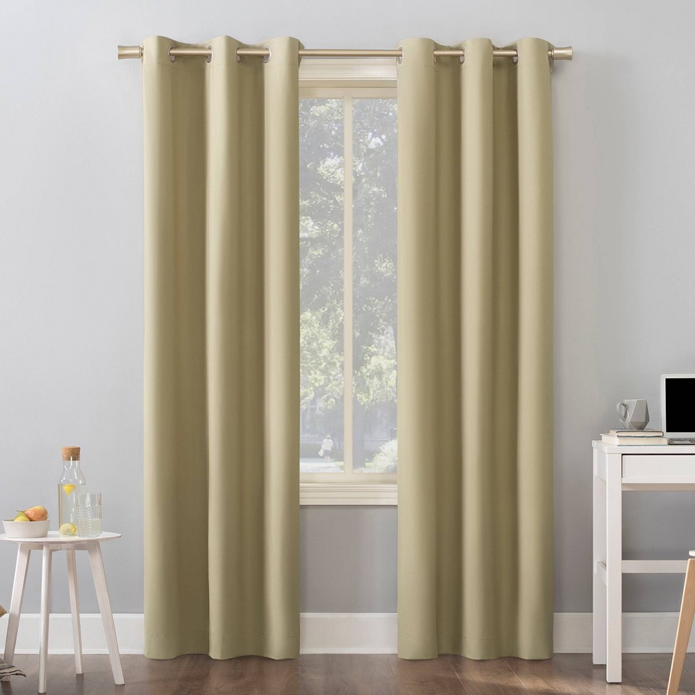 Photos - Curtains & Drapes 40"x63" Sun Zero 100 Blackout Cyrus Thermal Grommet Curtain Panel Yellow