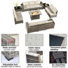 XIZZI 13 Pieces Sectional Sofa Set with Fire Pit Table, Wide Armrest and Deep Seat, Modular Furniture Set for Backyard Garden - 4 of 4
