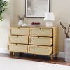 NicBex Farmhouse 6-Drawer Dresser for Bedroom,Antique Wood Dressers with Rattan Drawers,Chest of Drawers for Living Room,Dining Room,Kitchen,Hallway - 4 of 4