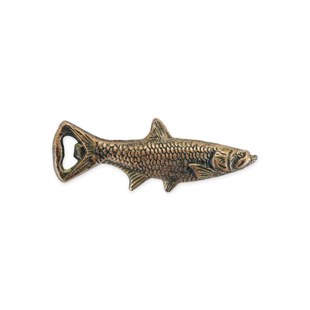 Foster & Rye Cast Iron Fish Bottle Cap Opener for Beer & Soda, Boating, Ice Fishing Trips, Camping, BBQ Party, Kitchen, Gifts for Men, Metallic Bronze