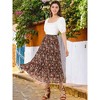 INSPIRE CHIC Women's Floral Elastic Waist Tiered Ruffle Boho Midi Skirts - 2 of 4