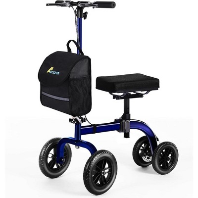 JUJABU All-Terrain Collapsible Knee Walker for Adults with Basket and Dual Brakes, Crutch Alternative for Foot, Leg & Ankle Injuries