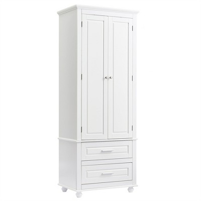 XINGHANZHENXUAN Tall 2-Drawer Storage Cabinet for Bathroom & Office, MDF Board, Adjustable Shelf & Anti-Tip Kit