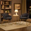 Yaheetech Set of 2 Flower Shape Velvet Armchair for Living Room, Bedroom, Dark Gray - 2 of 4