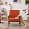 KTMBDW Mid-Century Accent Chair Modern Retro Leisure, Solid Wood Frame Upholstered Teddy Fleece Fabric Single Sofa Armchair for Living Room, Bedroom - 2 of 4