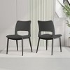 PAGED Modern Minimalist Dining Chairs, PU Leather Upholstered Kitchen Chairs with Comfortable Backrest & Metal Frame - 2 of 4