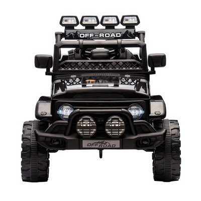 12V Kids Ride on Car with Remote Control, Electric Vehicle with LED Lights, Music, Bluetooth, MP3, 3 Speeds, Spring Suspension