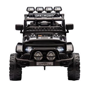 12V Kids Ride on Car with Remote Control, Electric Vehicle with LED Lights, Music, Bluetooth, MP3, 3 Speeds, Spring Suspension - 1 of 4