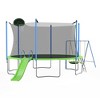 Jump Into Fun 12FT Trampoline With Backboard,Swing,Basketball Hoop,Ladder And Slide For Courtyard Amusement Park, Green Capacity for Kids and Adults - 4 of 4