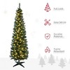 5' Tall Pre-Lit Slim Noble Fir Artificial Pencil Christmas Tree with Realistic Branches, 110 Warm White LED Lights and 294 Tips - 4 of 4