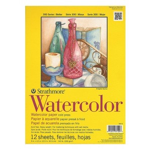 Strathmore 300 Series Watercolor Paper 9 In. X 12 In. Pad Of 12 Wire Bound [Pack Of 2] (2PK-360-9-1) - 1 of 1