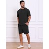 INSPIRE CHIC Men's Casual Texture Crew Neck Solid Shirt Top and Shorts 2 Piece Outfits - 4 of 4