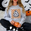 Simply Sage Market Women's Graphic Sweatshirt Checkered Flower Ghost - 2 of 4