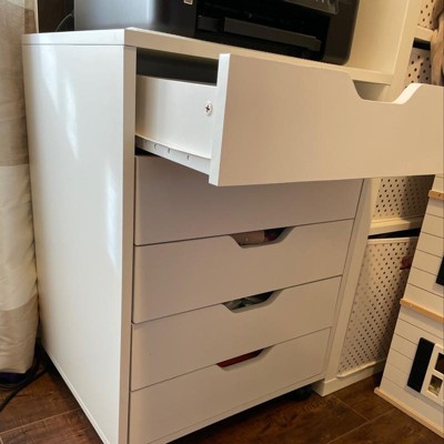 Halifax 5 Drawer Cabinet With Casters White - Winsome : Target