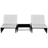 vidaXL Reclining Garden Chair Set of 3 Black and cream white - 2 of 4
