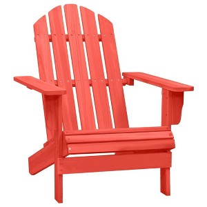 vidaXL Adirondack Chair Lounge Patio Lawn Chair for Garden Solid Wood Fir - Red - 1 of 4