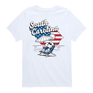 Boys' - Peanuts - South Carolina American Flag Snoopy Short Sleeve Graphic T-Shirt - 1 of 4