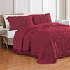Collections Etc Medallion Chenille Textured Bedspread with Fringe Border - 2 of 4