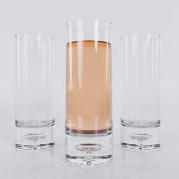 LEMONSODA Premium Crystal Bubble-Base Highball Drinking Glasses - Set of 4 - 12OZ