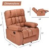 GlasFlength Accent Chairs, Single Leather Recliner with Armrests and Foot Lift Design for Home Theater and Living Room, Orange, 23"*23"*42" - 2 of 4