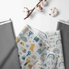 Bacati - Little Dino Rainbow Boys Muslin 2 pack Security Blankets Aqua Teal Yellow Gray - 2 of 4