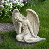 Northlight 17" Gray Graceful Sitting Angel Outdoor Garden Statue - 2 of 4