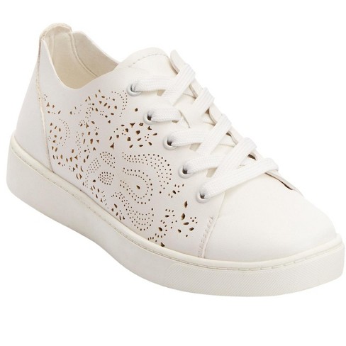 White Women's Wide Width Sneakers