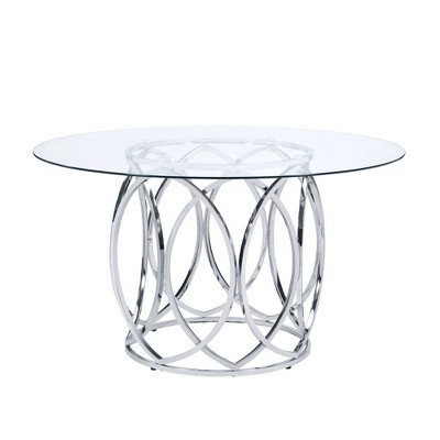 Marcy Round Dining Table Chrome - Picket House Furnishings