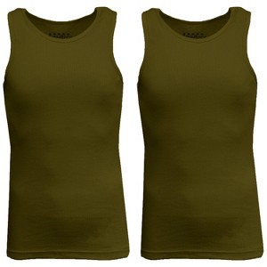 Galaxy By Harvic Men's Heavyweight Ribbed Tank Top-2 Pack - 1 of 4
