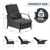 Hyleory Wicker Outdoor Chaise Lounge Push Hand Recliner with Cushions - 4 of 4