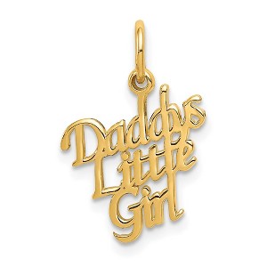 Black Bow Jewelry 14k Yellow Gold Polished Daddy's Little Girl Charm or Pendant, 13mm - 1 of 4