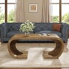 Tribesigns 47" Farmhouse Coffee Table, Heavy Duty C-Shaped Center Table with Curved Base, Large Tea Table for Living Room, Entertainment Room - 2 of 4