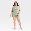 Women's Lilo Graphic Shorts - Green - 3 of 3