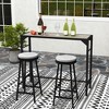 Outsunny Outdoor Bar Table, 47" Patio Bar Height Table with Built-In Bottle Opener, Plastic Top with Wood Grain and Steel Frame, Light Brown - 3 of 4