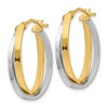 Black Bow Jewelry 5mm Polished Double Oval Hoop Earrings in 14k Two Tone Gold, 23mm - 2 of 4