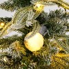 5FT Pre-Lit Spruce Snow Flocked Christmas Tree, Artificial Hinged Xmas Tree with Warm White LED Lights, Full PE & PVC Branches for Holiday-- Frevyn - 3 of 4