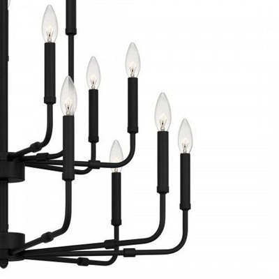 Abner Matte Black 18-Light Industrial Chandelier