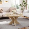 Tribesigns 31.5" Wood Round Coffee Table with Double X-Shaped Base - 2 of 4