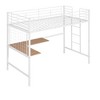 TiramisuBest Twin Metal Loft Bed with Desk and Metal Grid, White,Space-Saving Kids Bed with Workstation - 4 of 4