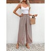 Amaryllis Women’s Smocked Waist Split Front Wide Leg Pants Abstract Geo Print Breezy Pull-On Pants - 3 of 4