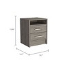 NicBex 16"Wide Nightstand with 2 Drawers Farmhouse Wooden Side Table with Open Storage Shelf for Bedroom,Living Room - 3 of 4