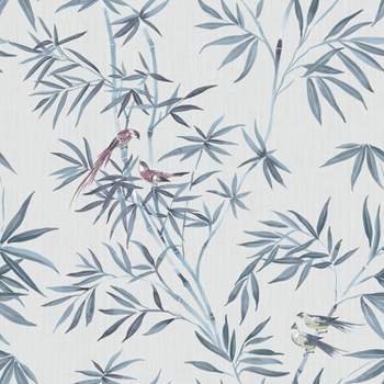 Tempaper & Co. 28 sq ft Bamboo Chinoiserie Mystic Blue Peel and Stick Wallpaper