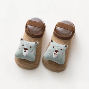 MyKids-Usa Baby 3D Cartoon Animal Patched Design Dispensing Non-Slip Lace-Up Socks Shoes - 1 of 4