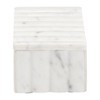 Sagebrook Home White Marble Storage Box Contemporary Ridged 7" x 3" Decorative Box with Lid Decorative Storage - 3 of 4