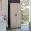 NicBex 71.10"H Armoire Wardrobe Closet Storage Cabinet with 2 Doors & Shelves & Inner Drawer for Bedroom - 2 of 4