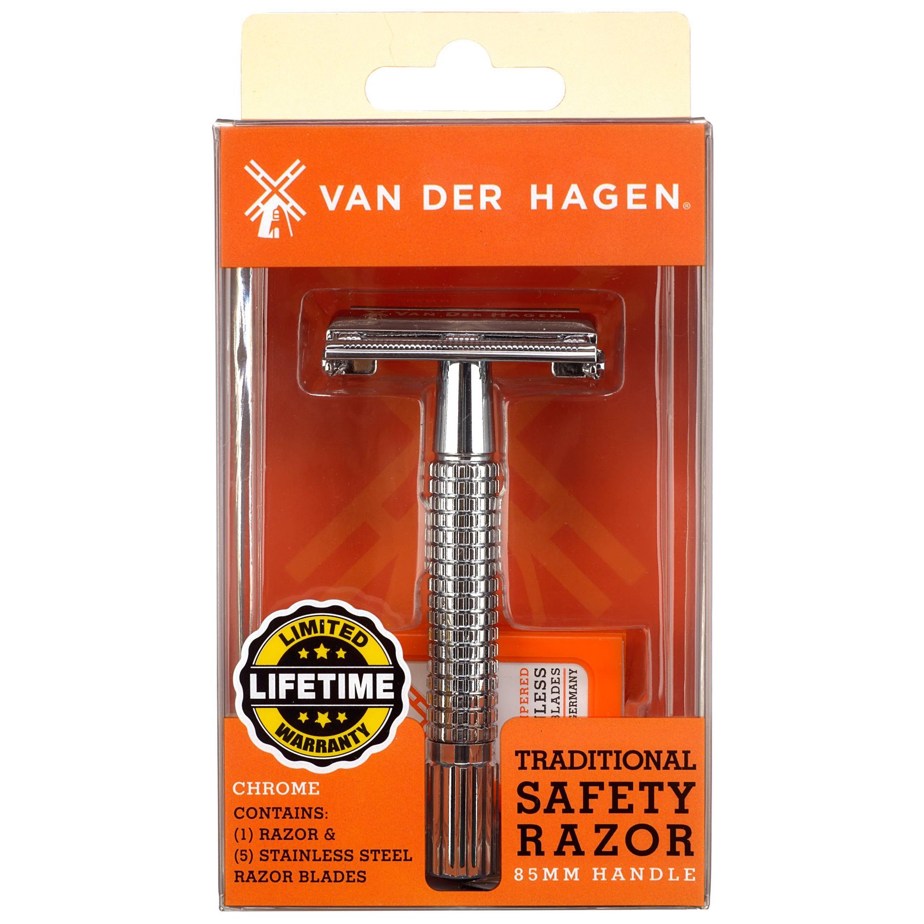 Van der Hagen Safety Razor with 5 Razor Blades