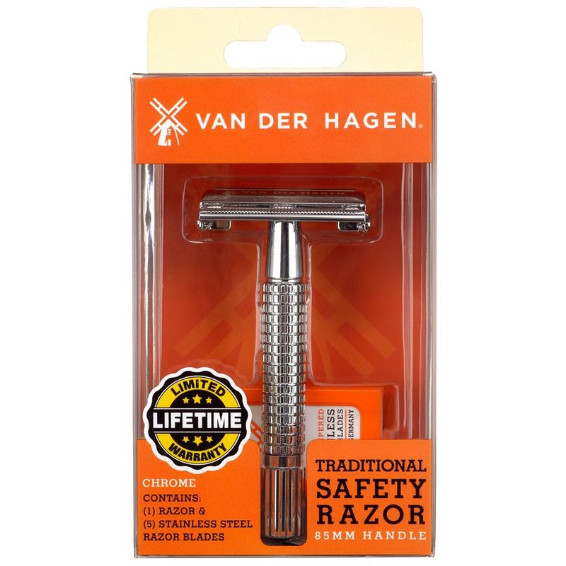 Van der Hagen Safety Razor with 5 Razor Blades, 1 of 5