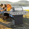 ELJGET 3-Burner Propane Gas Grill with Side Burner, 37000 BTU Stainless Steel Patio Garden Barbecue Grill, Black - 2 of 4