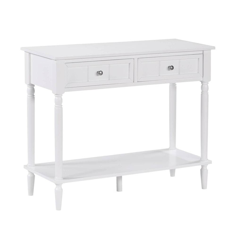 Breighton Home French Country 2 Drawer Hall Table with Shelf White